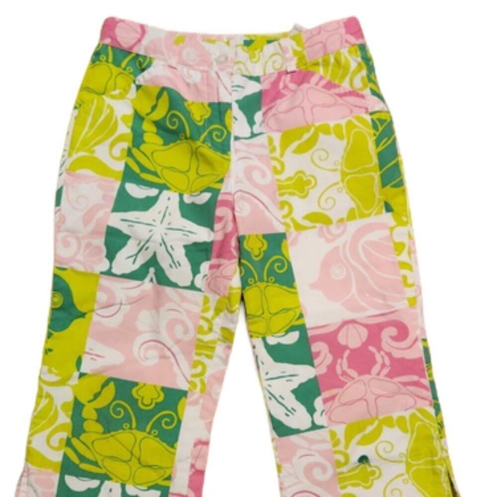 LILLY PULITZER COLORFUL SEA LIFE capris pants || 6X HUC